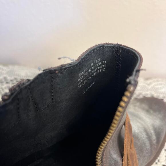 Metallic silver distressed western ankle